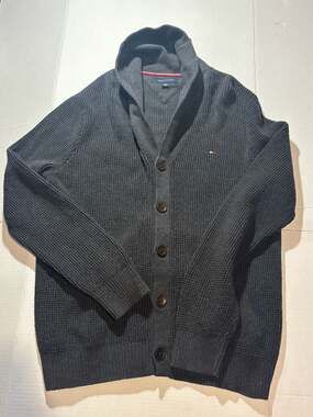 Tommy Hilfiger Men's XL Shawl Collar Waffle Knit Cardigan Sweater